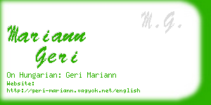 mariann geri business card